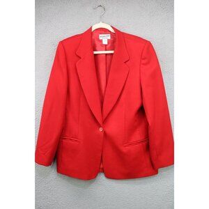Pendleton 100%Virgin Wool Women's Vintage Red Blazer-Large-Retro Classic-Career